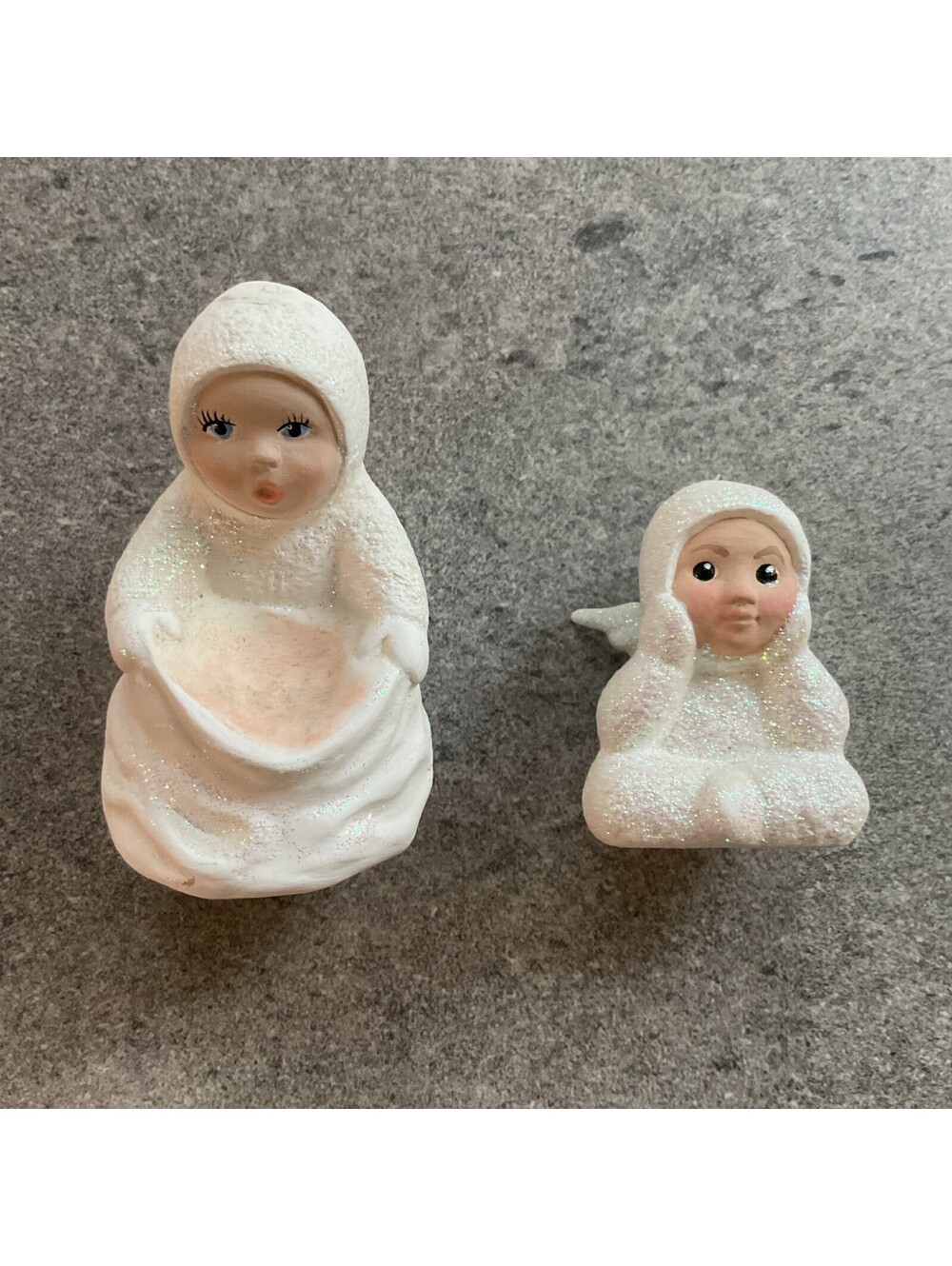 Vintage Snow Angel Snowbabies Snowbaby Figurine Glitter Decor Ornaments S1